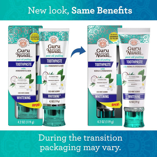 Hydroxyapatite Whitening Toothpaste (Fluoride & SLS Free) + Tongue Scraper & Squeezer – Enamel Repair, Plaque Defense, Fresh Breath | Cocomint Jasminee 120g